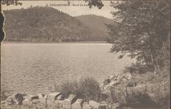 postcard of Gérardmer lake from the shore