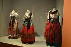 Mannequins with China Poblana outfits on display