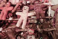 Voodoo dolls displayed at the Voodoo Museum in New Orleans