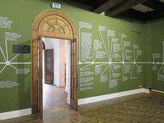 Entrance hall of the Museo de la Solidaridad Salvador Allende with a historical timeline wall