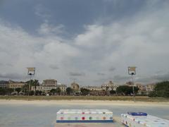 City walls viewed from Foro Italico boardwalk in Palermo, Sicily