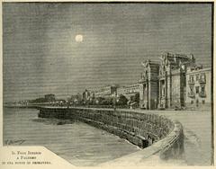 Il Foro Italico in Palermo at night during spring