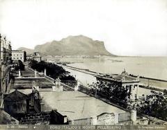 Painting of Palermo - Foro Italico and Mount Pellegrino by Giuseppe Incorpora