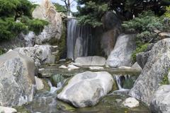 Artificial waterfall in the Japanese Garden