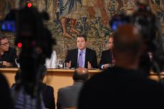 Emiliano García-Page in a meeting with social and economic agents in Toledo