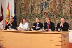 President Emiliano García-Page at a meeting in the Palacio de Fuensalida, Toledo on July 17, 2019.