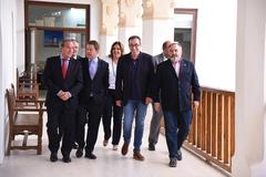 President Emiliano García-Page in a meeting with social and economic agents for the Economic Growth and Convergence Pact of Castilla-La Mancha