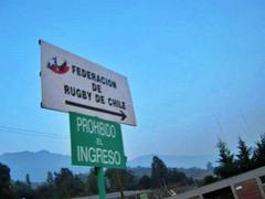 Entrance sign to the Chilean Rugby Federation at Mahuida Park, Santiago, 2009