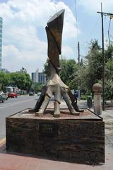 Hand sculpture at La Bombilla Park, Mexico City