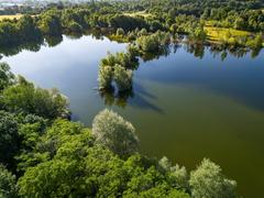 Aerial view of LSG Nordfriedhof and Ginsterpfad area