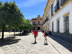 Alcazar de Seville courtyard with garden