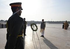 Prime Minister Narendra Modi pays tribute to UAE soldiers at Wahat Al Karama in Abu Dhabi