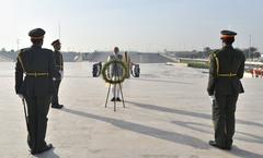 Prime Minister Narendra Modi paying tributes at Wahat Al Karama in Abu Dhabi