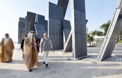 Prime Minister Narendra Modi paying tribute to UAE soldiers at Wahat Al Karama