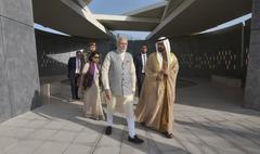 Prime Minister Narendra Modi paying tribute at Wahat Al Karama in Abu Dhabi