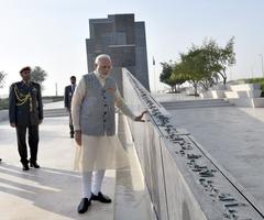 Prime Minister Narendra Modi at Wahat Al Karama in Abu Dhabi, UAE, February 11, 2018