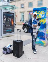 Preacher at Yonge Dundas Square in Toronto