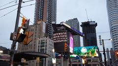 Broken electronic billboard at Yonge-Dundas Square