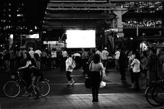 Outdoor night movie screening at Yonge-Dundas Square