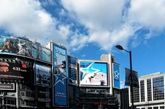 Toronto city skyline with color matching clouds and sky