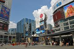 Yonge-Dundas Square lively gathering