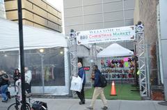 Christmas market at Yonge-Dundas Square during daytime in November 2015