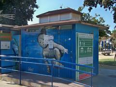 Partial view of Lalo Luque's mural from 2018 at Misericordia Beach in Málaga, Spain