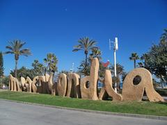 Misericordia beach sign in Málaga