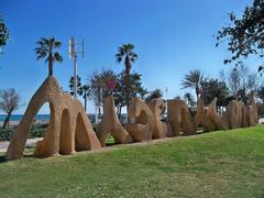 Misericordia sign at Misericordia Beach in Málaga, Spain