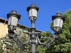 Lamp post at Plaza Bib Rambla in Granada