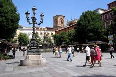 Panoramic view of Plaza de Bib-Rambla in Granada