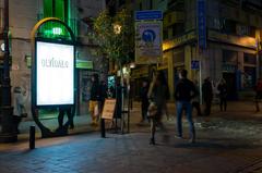 Plaza Jacinto Benavente at night