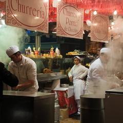 Churros stand at Santa María Torres Acosta square in Madrid