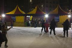 ice skating rink at Plaza de la Luna, Madrid