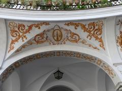 decorative paintings at Plaza del Cabildo in Seville