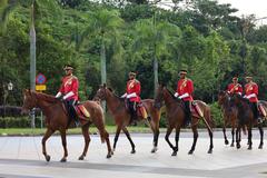 Ceremonial Cavalry Squadron changing guards at Istana Negara