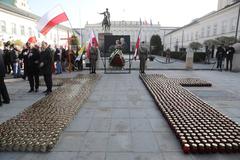 Commemoration of Maria and Lech Kaczyński in front of the Presidential Palace in Warsaw