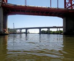 Nuevo Puente Nicolas Avellaneda and Buenos Aires La Plata Highway bridge from Riachuelo