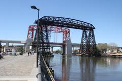 Old and new Nicolas Avellaneda Transporter Bridges in La Boca