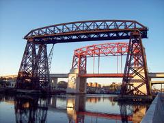 Viejo Puente Transbordador Nicolás Avellaneda with New Puente Pueyrredón in the background