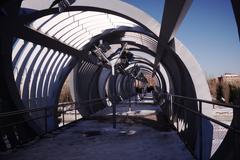 Puente de Arganzuela in Madrid covered in snow