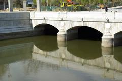 Puente del Rey south side in Madrid panoramic view