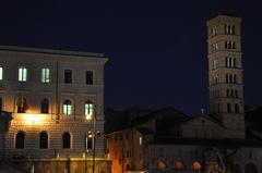 roma at dusk with historical buildings and cityscape