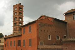 View of Rome in May 2011 with historic architecture and greenery