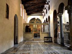 Basilica of Santa Maria in Cosmedin at night in Rome