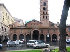 Facade of Santa Maria in Cosmedin church in Rome