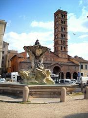 Fontana dei Tritoni and Santa Maria in Cosmedin church in Rome