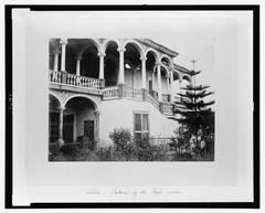 Interior of the Presa garden in Lima, historic albumen photographic print