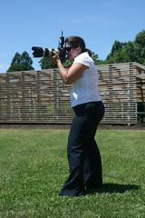 Photographer capturing a wedding moment at J.C. Raulston Arboretum