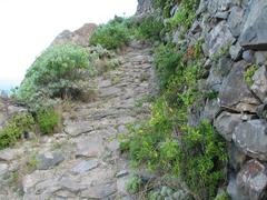 Scenic view of the Camino de Taganana trail leading to Roque de las Bodegas with mountainous landscape